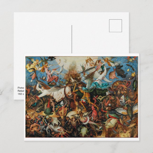 Carte Postale Chute des anges rebelles | Pieter Bruegel, Aîné | (Devant / Derrière)