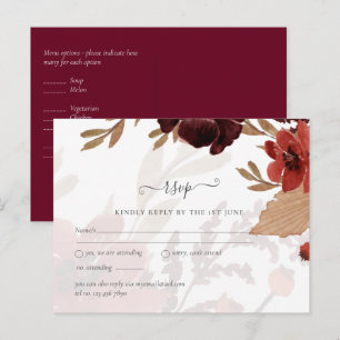Carte Postale Chute Floral Suite Mariage Terracotta Bourgogne Ro