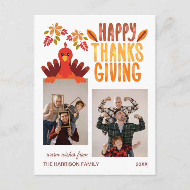 Carte Postale Chute Turquie Bon thanksgiving 2 Photos (Devant)