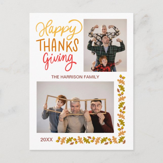 Carte Postale Chute Turquie Bon thanksgiving 2 Photos (Devant)