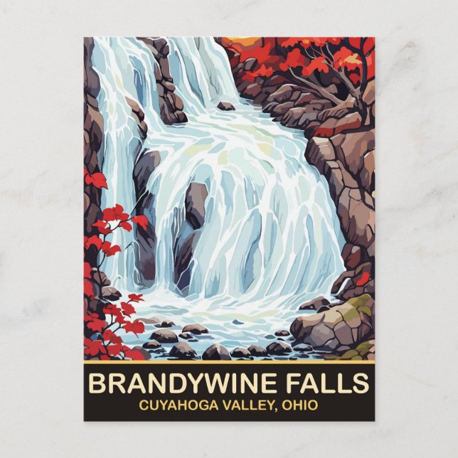 Carte Postale Chutes de Brandywine, vallée de Cuyahoga, Ohio (Devant)