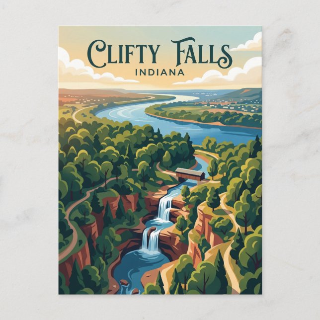 Carte Postale Chutes de Clifty États-Unis (Devant)