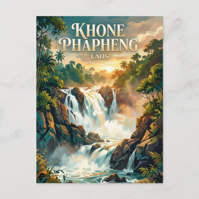 Carte Postale Chutes de Khone Phapheng Laos (Devant)