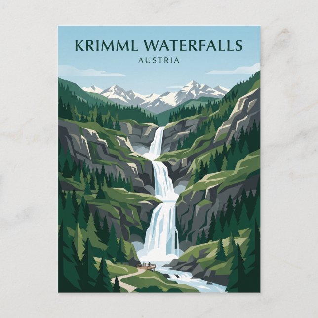 Carte Postale Chutes de Krimml Autriche (Devant)