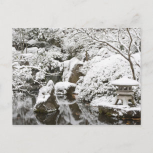 Carte Postale Chutes de neige dans le jardin japonais de Portlan