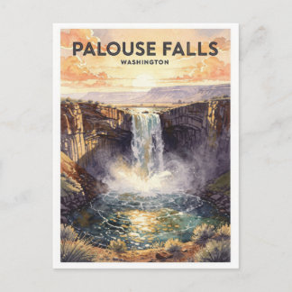 Carte Postale Chutes de Palouse Washington Voyage Rétro