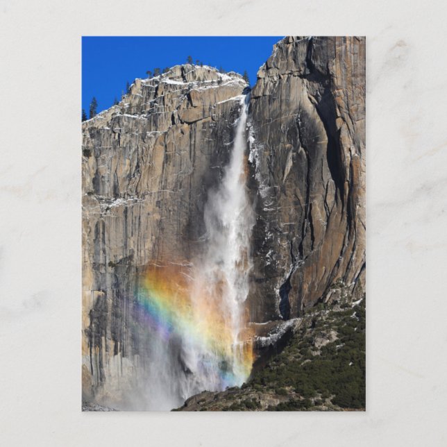 Carte Postale Chutes de Yosemite avec arc-en-ciel (Devant)