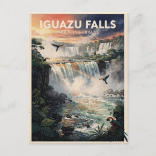Carte Postale Chutes d'Iguazu Argentine Brésil Vintage