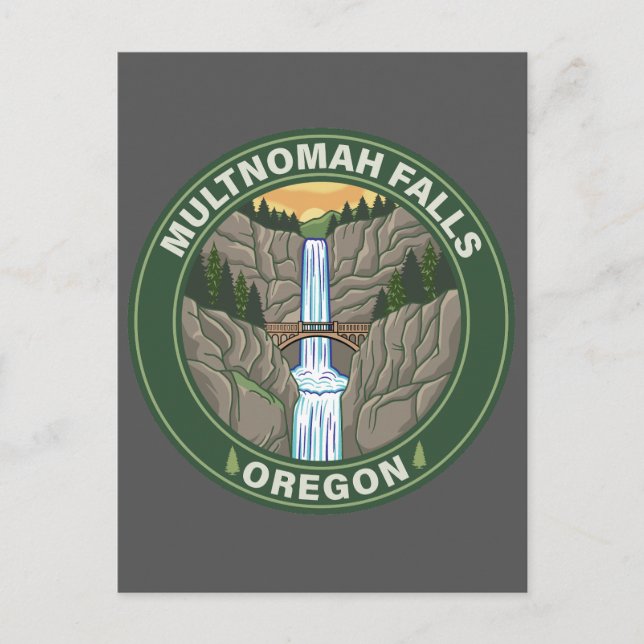 Carte Postale Chutes Multnomah Oregon (Devant)