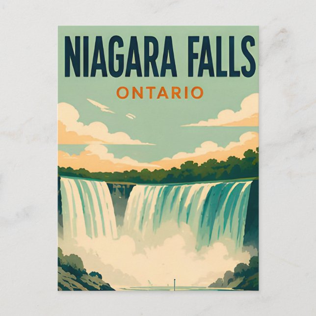 Carte Postale 💦 Chutes Niagara Style Moderne 💦 (Devant)