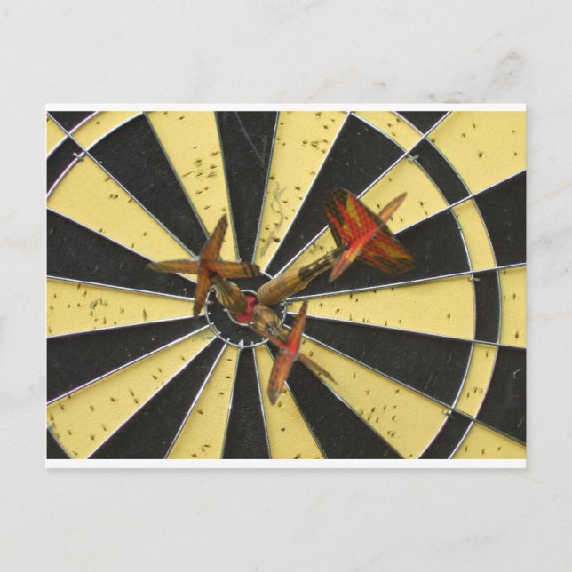Carte Postale Cible de flechettes Bullseye (Devant)