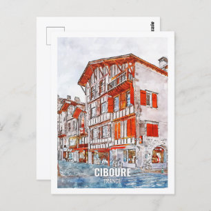 Carte Postale Ciboure France Travel Place Aquarelle