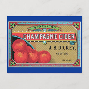 Carte Postale Cidre de Champagne Vintage Pomme Crate