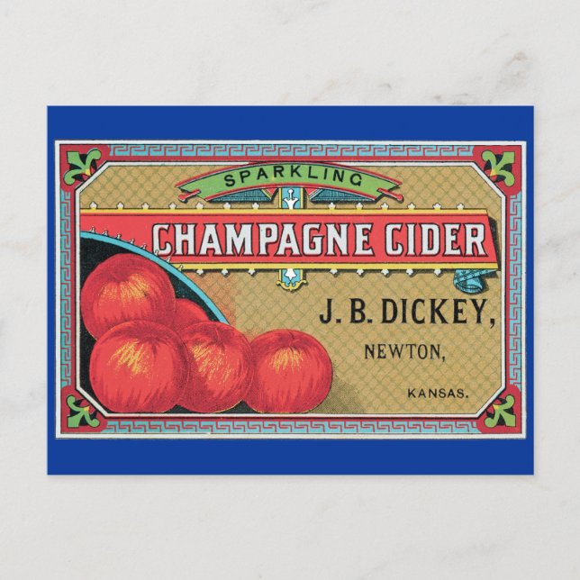 Carte Postale Cidre de Champagne Vintage Pomme Crate (Devant)
