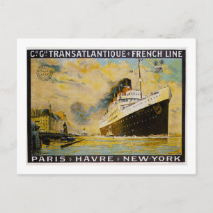 Carte Postale Cie. Gle. Transatlantique Vintage voyage de croisi