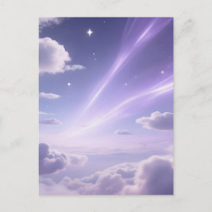 Carte Postale Ciel Auroral Nuageux Étoilé Rêveur Violet