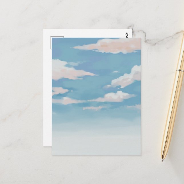 Carte Postale Ciel bleu (Devant/Arrière en situation)