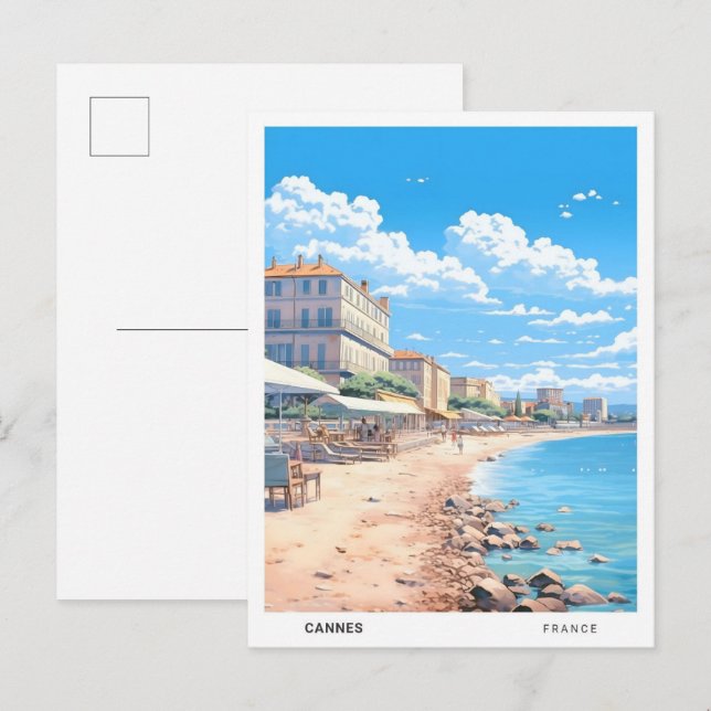 Carte Postale Ciel bleu à Cannes France Vintage voyage (Devant / Derrière)