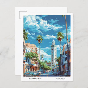 Carte Postale Ciel bleu à Casablanca Maroc Vintage voyage