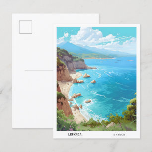 Carte Postale Ciel bleu à Lefkada Grèce Vintage voyage