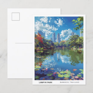 Carte Postale Ciel bleu à Lumpini Park Bangkok Vintage voyage