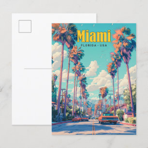 Carte Postale Ciel bleu à Miami Floride Vintage voyage USA