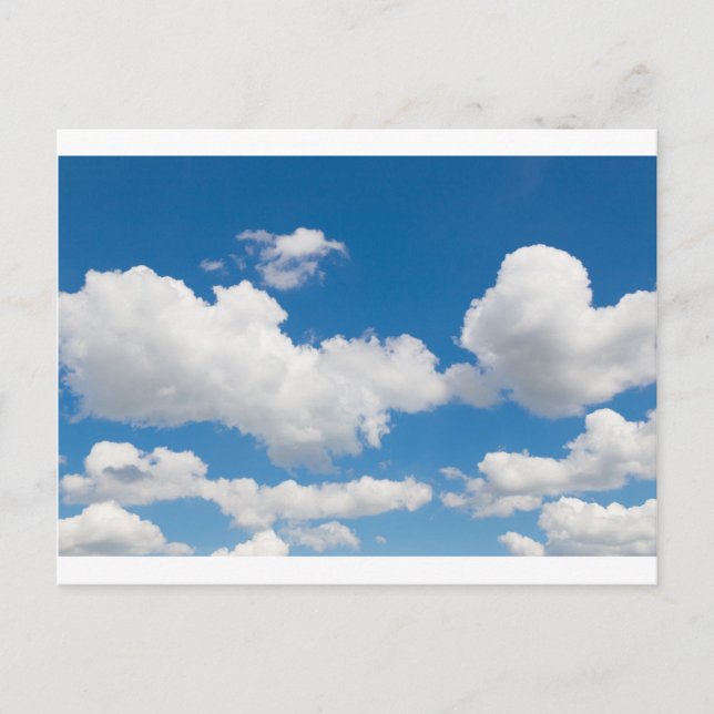 Carte Postale Ciel bleu avec nuages blancs (Devant)