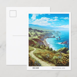 Carte Postale Ciel bleu dans Big Sur California USA Vintage voya