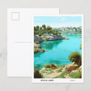 Carte Postale Ciel bleu dans les lacs des Pouilles Italie Vintag