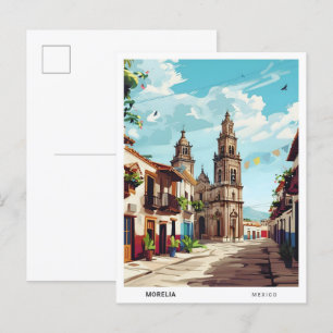 Carte Postale Ciel bleu en Morelia Mexique Vintage voyage