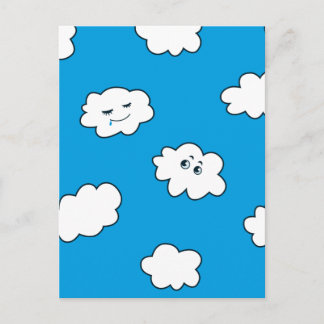 Carte Postale Ciel Bleu Joyeux Nuages Drôle