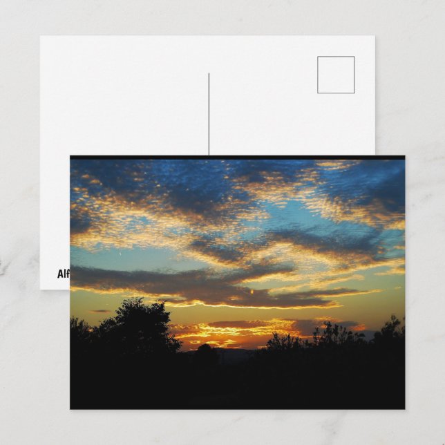Carte Postale Ciel Crépusculaire Ondulé (Devant / Derrière)