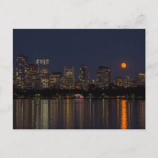 Carte Postale Ciel de Boston et pleine lune de septembre