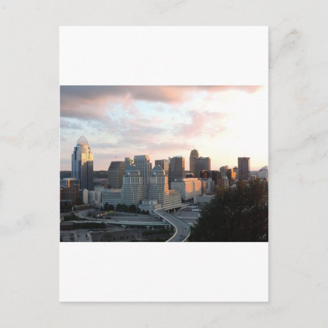 Carte Postale Ciel de Cincinnati au coucher du soleil (Devant)