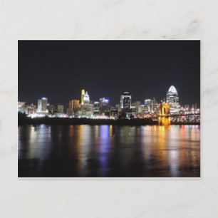 Carte Postale Ciel de Cincinnati la nuit