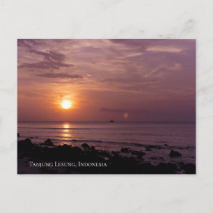 Carte Postale Ciel de coucher de soleil à la plage Silhouette de