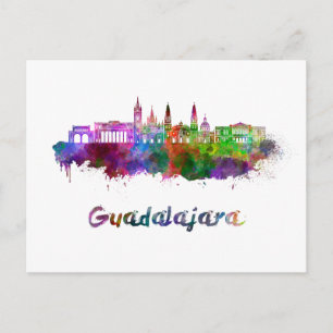 Carte Postale Ciel de Guadalajara en aquarelle