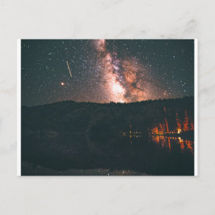 Carte Postale ciel de nuit du feu de camp