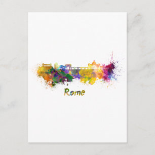 Carte Postale Ciel de Rome en aquarelle