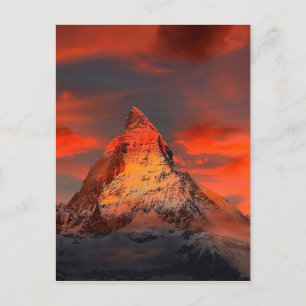 Carte Postale Ciel de rouge de la Suisse Matterhorn Zermatt de