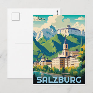 Carte Postale Ciel de Salzbourg, capitale de l'Autriche