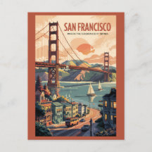 Ciel de San Francisco Californie Voyage Art Rétro