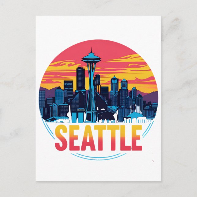 Carte Postale Ciel de Seattle (Devant)
