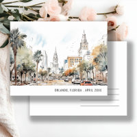 Ciel d'Orlando Floride aquarelle voyage