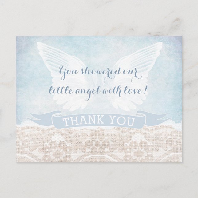 Carte Postale Ciel envoyé Merci Note Baby shower Communion (Devant)