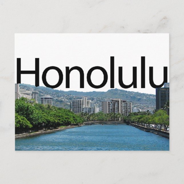 Carte Postale Ciel Honolulu avec Honolulu dans le ciel (Devant)