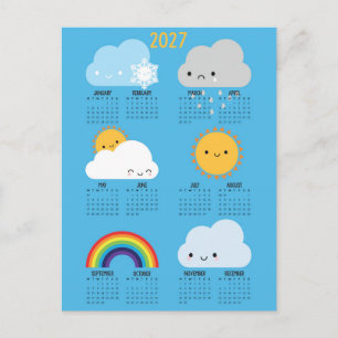 Carte Postale Ciel Mignon Calendrier Météo Heureux 2027