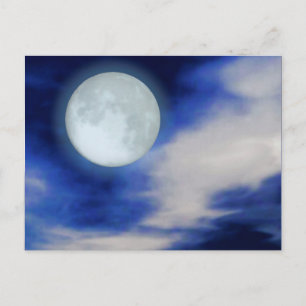 Carte Postale Ciel nocturne avec lune et nuages
