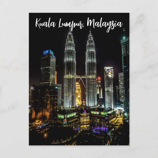 Carte Postale Ciel nocturne de Kuala Lumpur (Devant)