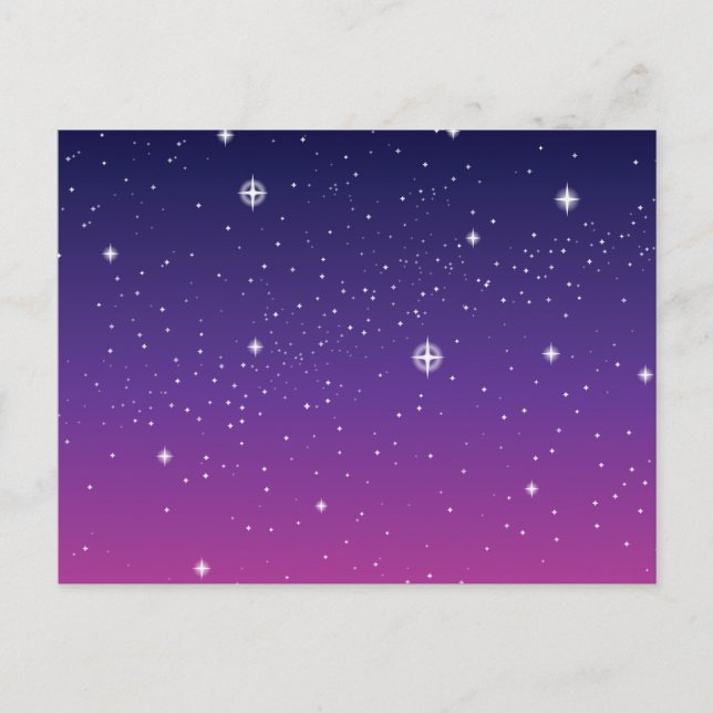 Carte Postale Ciel nocturne étoilé violet foncé (Devant)